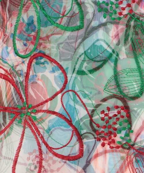 【WEB先行予約】ビーチガーデンプリント ランタンスリーブブラウス 