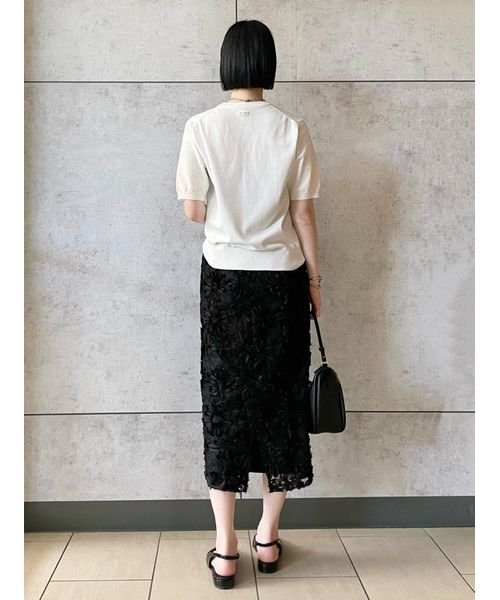 シアーモチーフファブリックストレートスカート 予めご了承ください