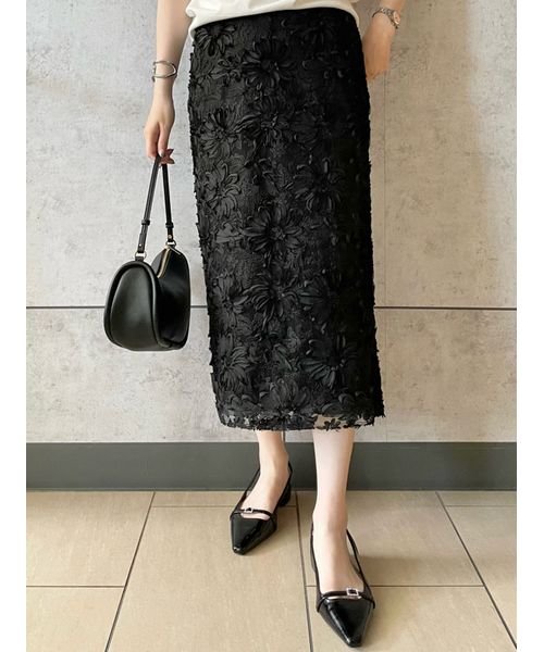 シアーモチーフファブリックストレートスカート 予めご了承ください