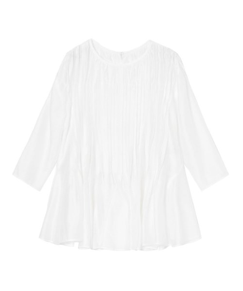 シアーオーガンジーマチフレア ブラウス ：model 168cm