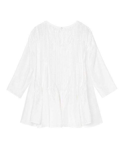 シアーオーガンジーマチフレア ブラウス ：model 168cm