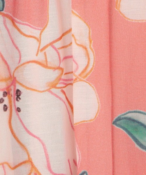 バチックフラワープリント ボリュームティアードスカート 