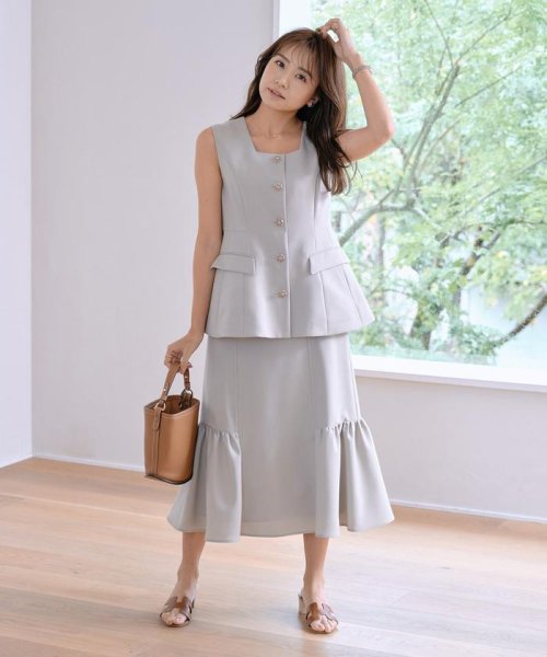 《曽田茉莉江コラボ》“涼しげ”華やぎジレブラウス 