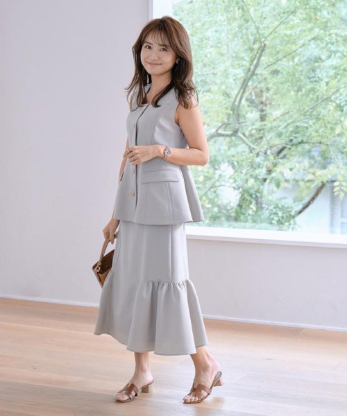 《曽田茉莉江コラボ》“涼しげ”華やぎジレブラウス 