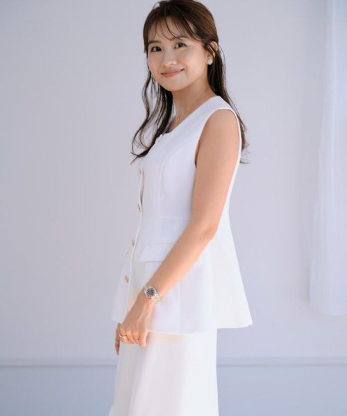 《曽田茉莉江コラボ》“涼しげ”華やぎジレブラウス 