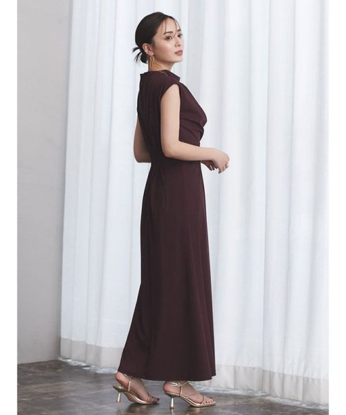 フロントドレープジャージーワンピース 着丈 バスト ウエスト ヒップ