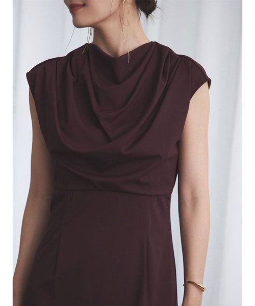 フロントドレープジャージーワンピース 着丈 バスト ウエスト ヒップ