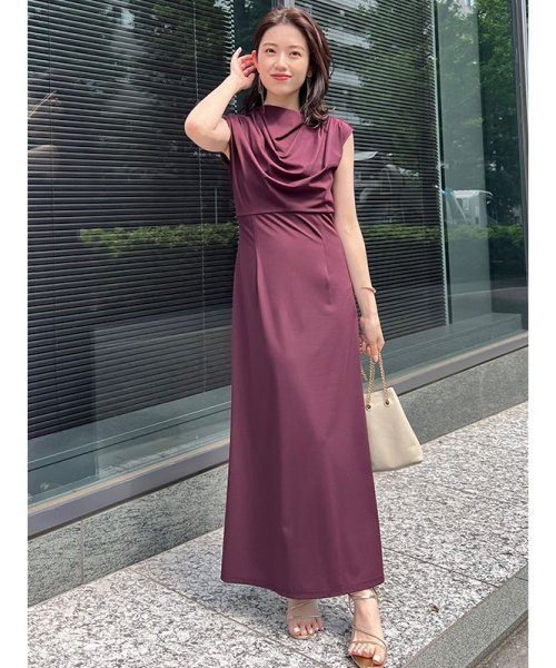 フロントドレープジャージーワンピース 着丈 バスト ウエスト ヒップ