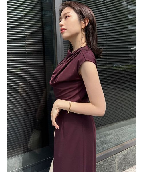 フロントドレープジャージーワンピース 着丈 バスト ウエスト ヒップ