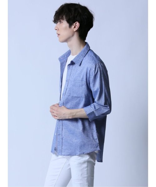 semanticdesign(セマンティックデザイン)/リネン混 レギュラーカラー7分袖シャツ/img01