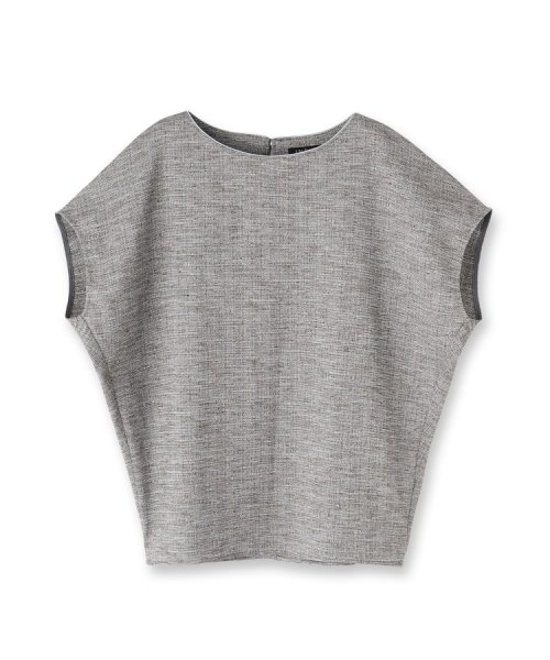 【洗える／日本製／SETUP可能】サマーツィード コンパクトブラウス 