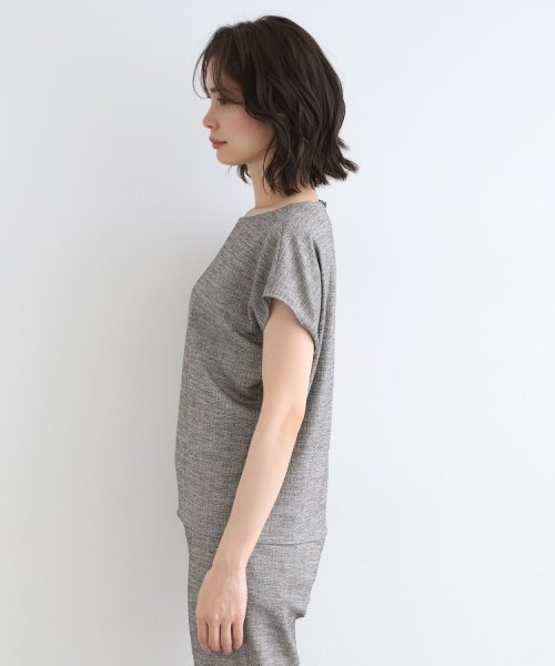 【洗える／日本製／SETUP可能】サマーツィード コンパクトブラウス 