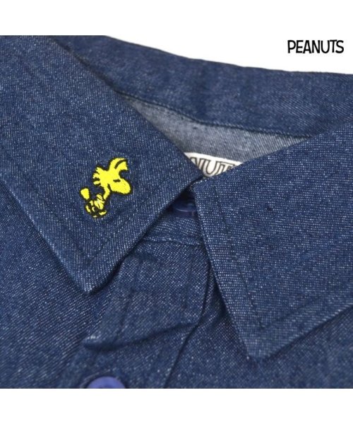  PEANUTS( ピーナッツ)/スヌーピー オラフ ドロップショルダー デニム シャツ 半袖 刺繍 SNOOPY PEANUTS/img05