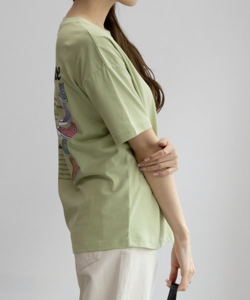 MAC HOUSE(women)(マックハウス（レディース）)/CONVERSE コンバース バックロゴ刺繍シューズプリントTシャツ 4282－9826/img04