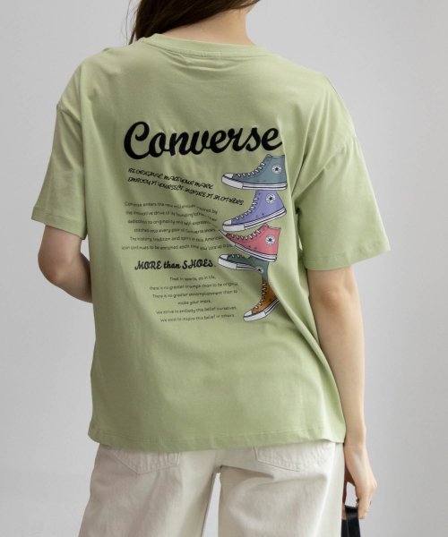 MAC HOUSE(women)(マックハウス（レディース）)/CONVERSE コンバース バックロゴ刺繍シューズプリントTシャツ 4282－9826/img05