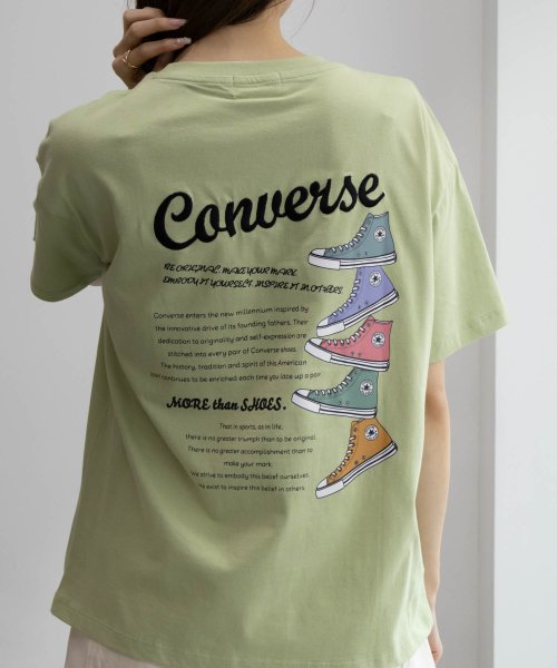 MAC HOUSE(women)(マックハウス（レディース）)/CONVERSE コンバース バックロゴ刺繍シューズプリントTシャツ 4282－9826/img07