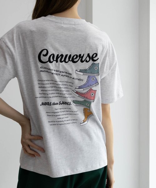 MAC HOUSE(women)(マックハウス（レディース）)/CONVERSE コンバース バックロゴ刺繍シューズプリントTシャツ 4282－9826/img12