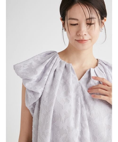 バルーンスリーブチュニックブラウス 予めご了承ください