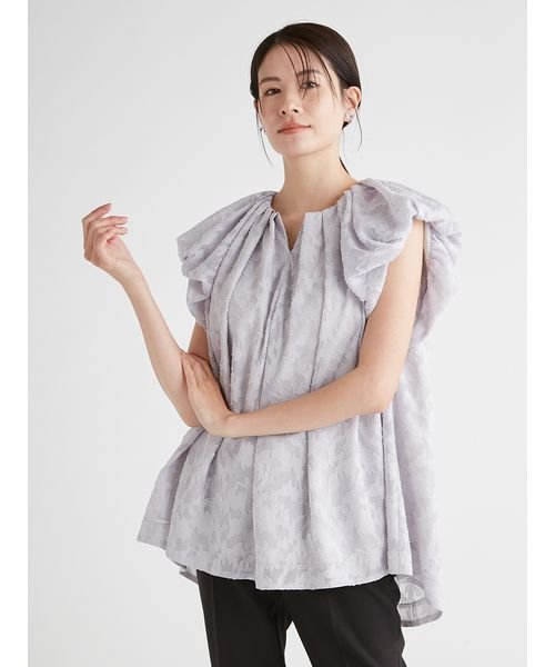 バルーンスリーブチュニックブラウス 予めご了承ください