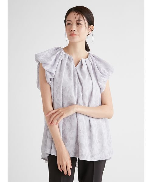 バルーンスリーブチュニックブラウス 予めご了承ください