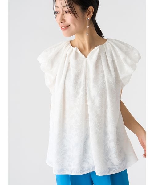 バルーンスリーブチュニックブラウス 予めご了承ください