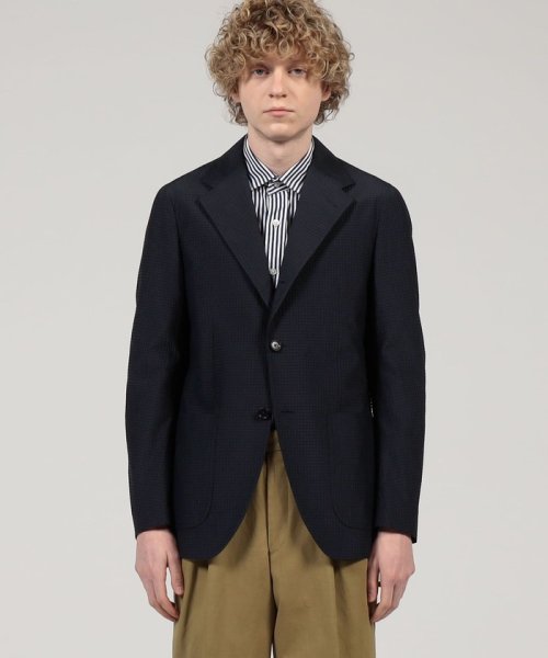 シルクコットンシアサッカー シングルブレステッド3Bジャケット 