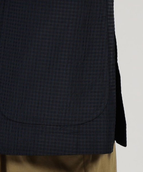 シルクコットンシアサッカー シングルブレステッド3Bジャケット 