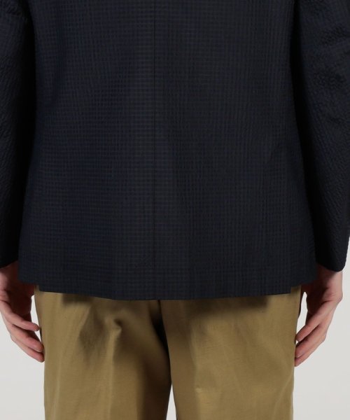 シルクコットンシアサッカー シングルブレステッド3Bジャケット 