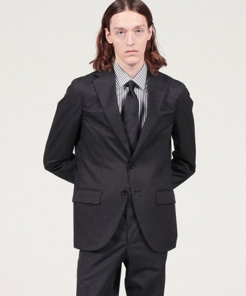 コットンポリウレタンハイカウント シングルブレステッド2Bジャケット 