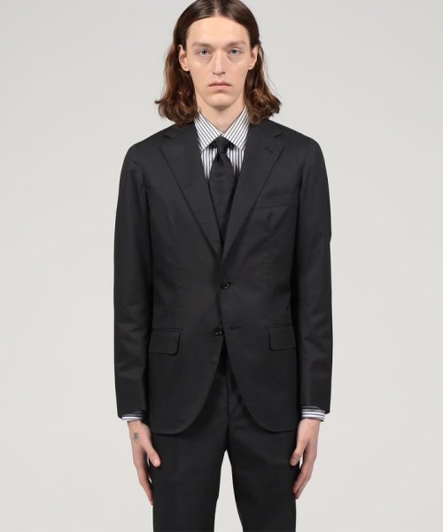 コットンポリウレタンハイカウント シングルブレステッド2Bジャケット 