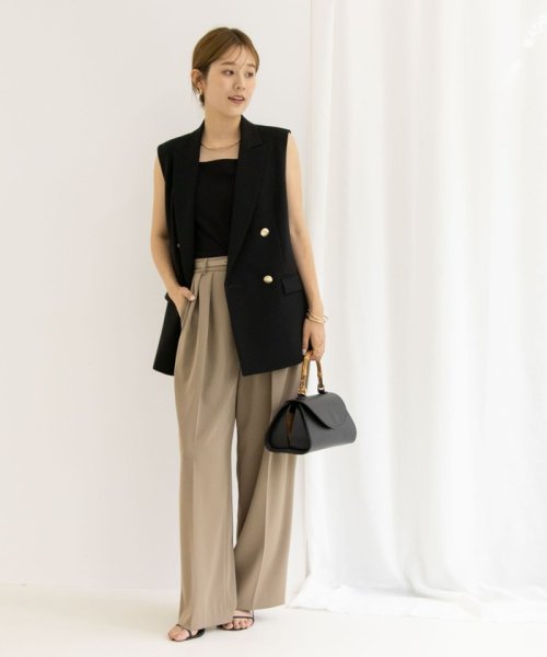 ウォッシャブルダブルクロスジレ 