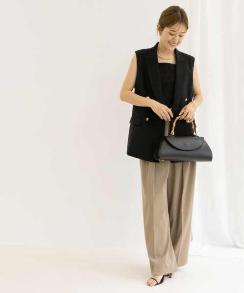 ウォッシャブルダブルクロスジレ 