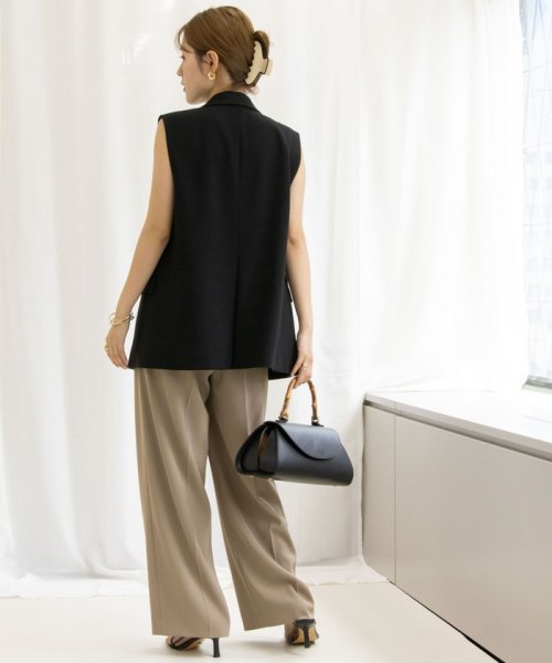 ウォッシャブルダブルクロスジレ 