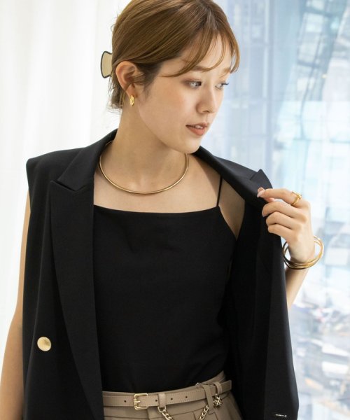 ウォッシャブルダブルクロスジレ 