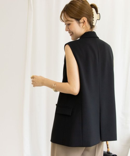 ウォッシャブルダブルクロスジレ 