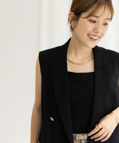 ウォッシャブルダブルクロスジレ 