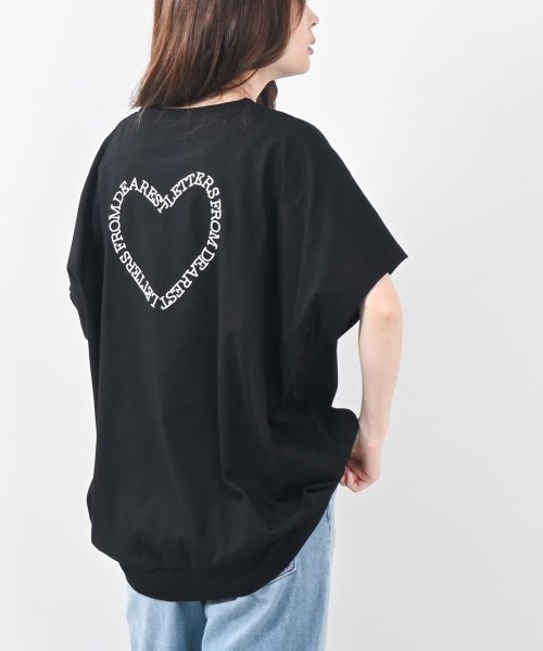 felt maglietta(フェルトマリエッタ)/ハートバックロゴ刺繍Tシャツ/img01