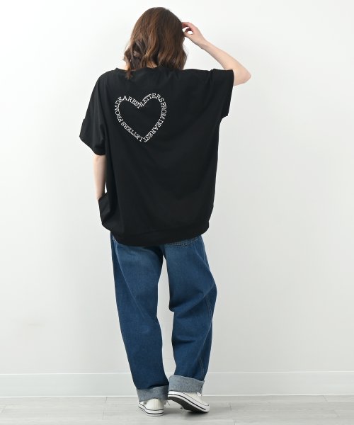 felt maglietta(フェルトマリエッタ)/ハートバックロゴ刺繍Tシャツ/img10