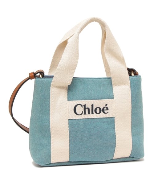 Chloe(クロエ)/クロエ トートバッグ ショルダーバッグ キッズ ガールズ ブルー ホワイト レディース CHLOE C20046 Z10/img01