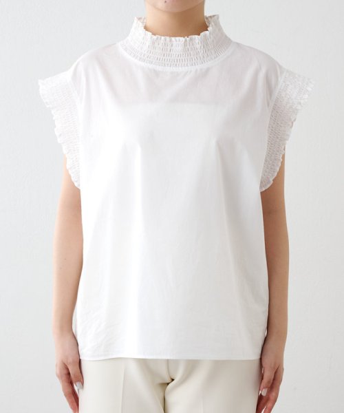 シャーリングブラウス 