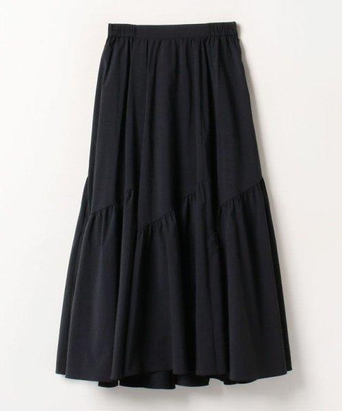 バイヤス切替ギャザースカート 手洗い可能です フィッティングモデル 詳細画像 165cm B73 W61 H85　着用サイズ：02