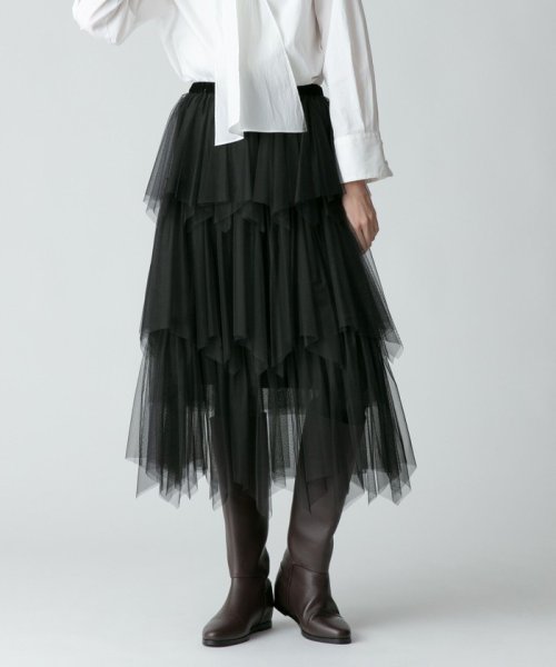ソフトチュールティアードスカート 詳細画像 167cm B80 W65 H89　着用サイズ：02
