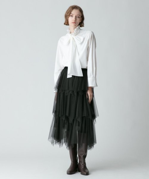 ソフトチュールティアードスカート 詳細画像 167cm B80 W65 H89　着用サイズ：02