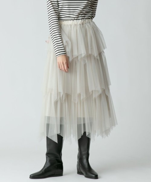 ソフトチュールティアードスカート 詳細画像 167cm B80 W65 H89　着用サイズ：02