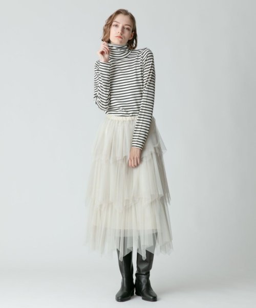 ソフトチュールティアードスカート 詳細画像 167cm B80 W65 H89　着用サイズ：02