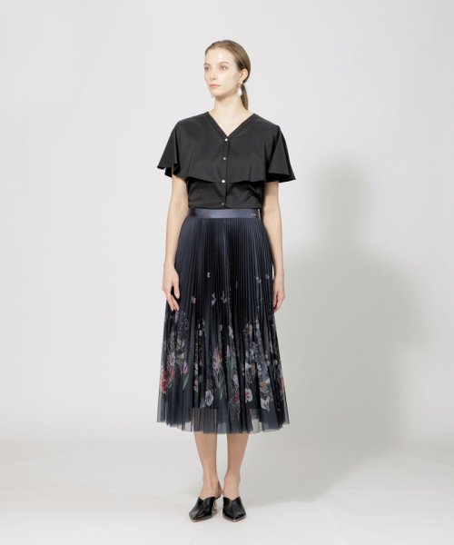 エポカ(EPOCA) |チュールフラワープリント プリーツスカート(506018500  