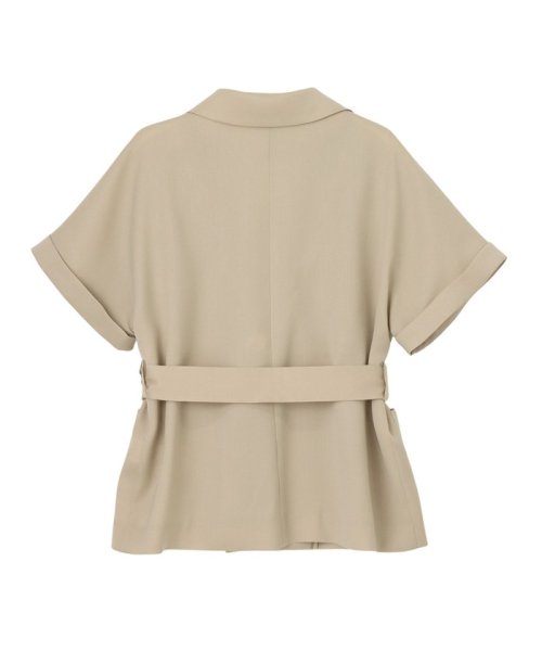 【セットアップ対応商品】ストレッチツイルフレンチスリーブジャケット なし ：model