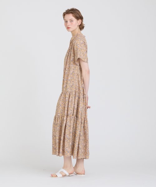 ペイズリープリントティアードワンピース 