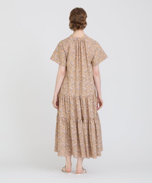 ペイズリープリントティアードワンピース 