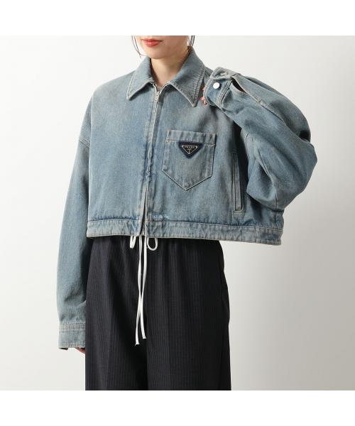 注目の新作♪【PRADA】デニムジャケット ネイビー オーガニックデニム クロップド ジャケット | PRADA